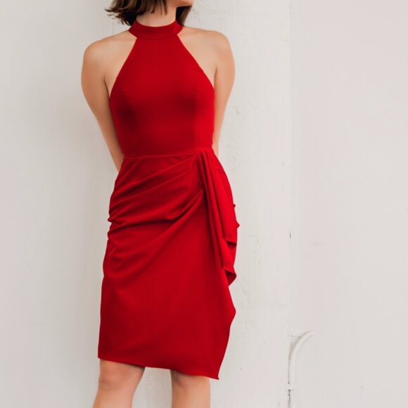 Sharon Cocktail Dress Red - Posh Couture - Picture 2 of 3